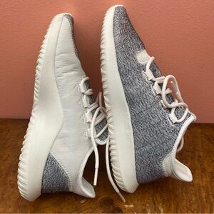 Adidas Women Shoes Size 7 Tubular Shadow Gray Knit, Off White Textile Athletic